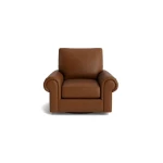 True Custom™ True Custom® Leather Large Panel Arm Swivel Chair