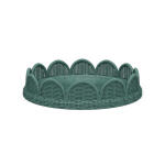 Scalloped Round Rattan Tray