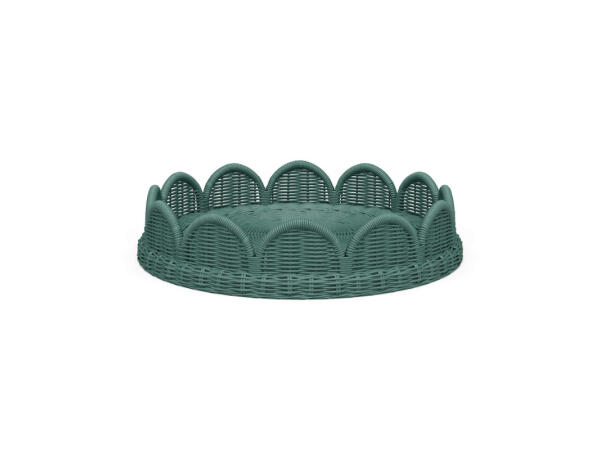 Scalloped Round Rattan Tray Accessories Accessories