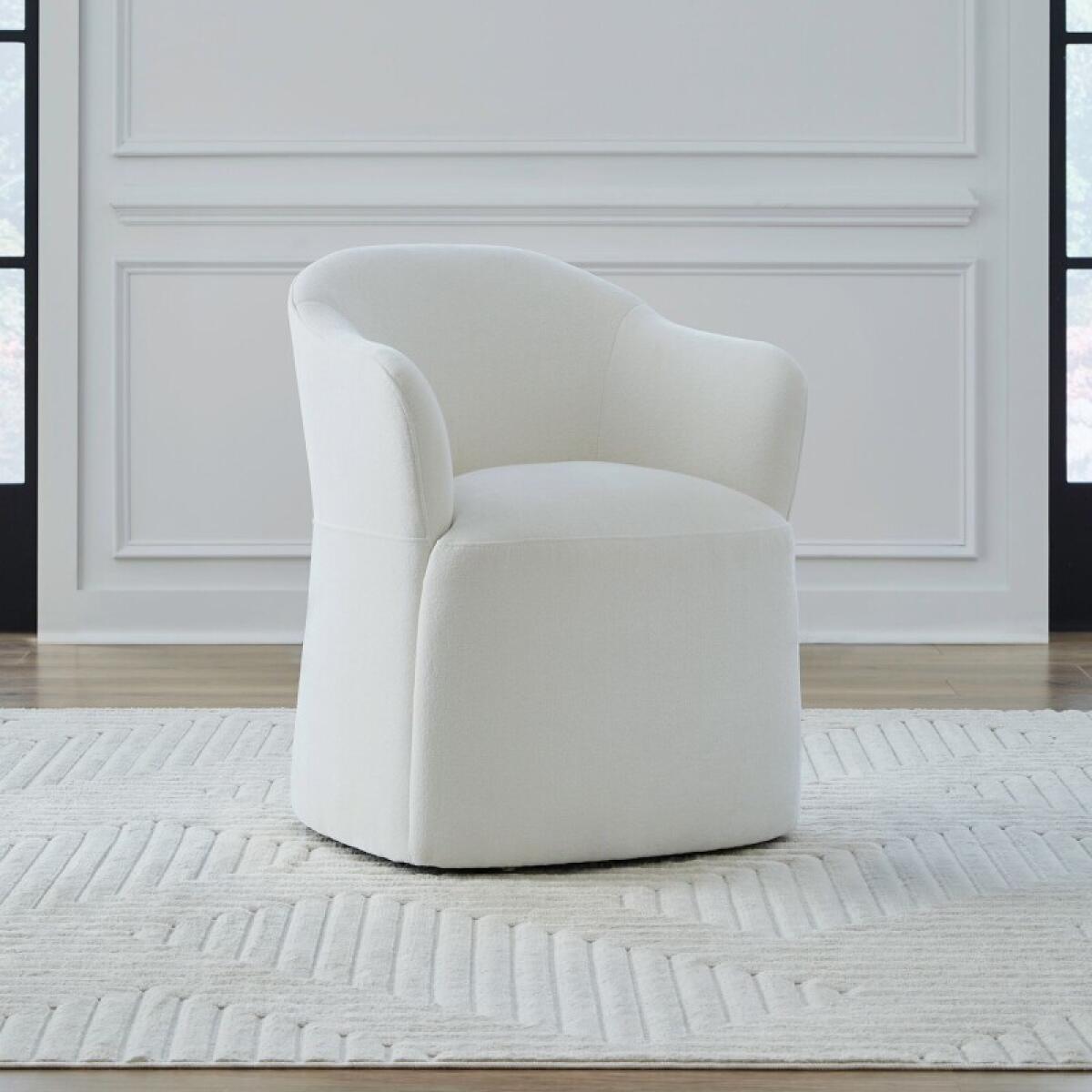 501cf6a0a45028725c904e1541990211 Accent Dining Chair w/ Casters - Ivory - Image 1