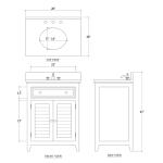 Shutter Vanity W/ Sink & Marble Top Accent Furniture Accent Furniture 19