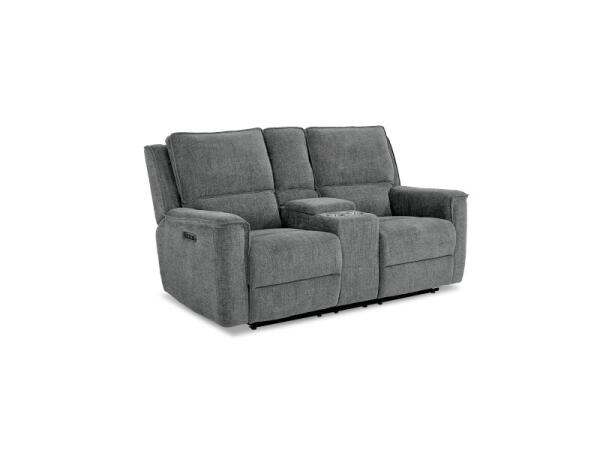 Calvin Power Reclining Loveseat with Center Console Recliners Bassett Furniture