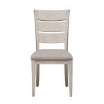 Farmhouse Reimagined Opt 5 Piece Pedestal Table Set Dining Sets Antique White w/ Chestnut Tops 18