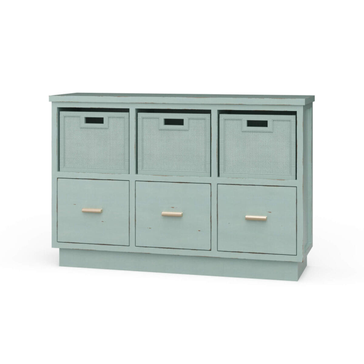 50dd9ba75f056aab8b5b7e4f7c8355ae Dakota Storage Unit W/ 3 Drawers & Rattan Baskets - Image 1