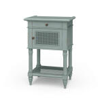 Montego Square End Table W/ Drawer & Rattan Door