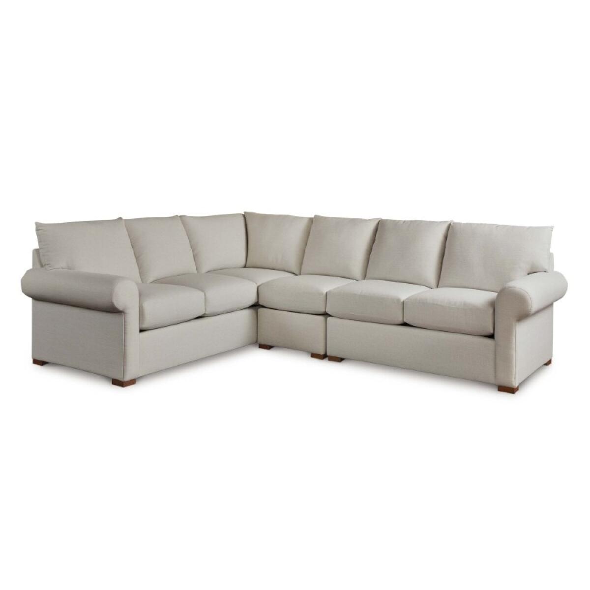 513b385e9c59fc78a99484f92edfa3cd Hanover Roll Arm L-Shaped Sectional - Image 1