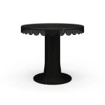 Scalloped Round Bistro Table W/ Tempered Glass