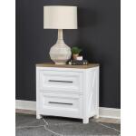 Night Stand Nightstands Harvest Oak Tops, Natural White Base, Aged Black Accents 15