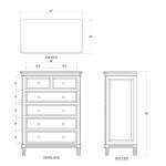 Hayward 6 Drawer Tall Boy Dressers Black 19