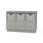Dakota Storage Unit W/ 3 Drawers & Rattan Baskets