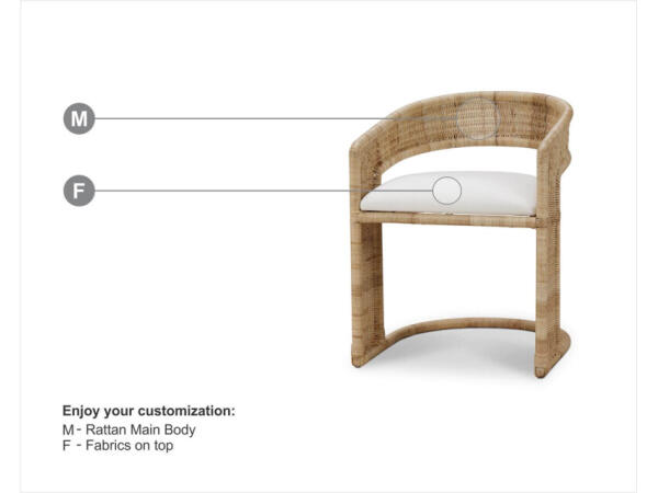 Hampton Rattan Dining Chair Chairs & Benches Blue