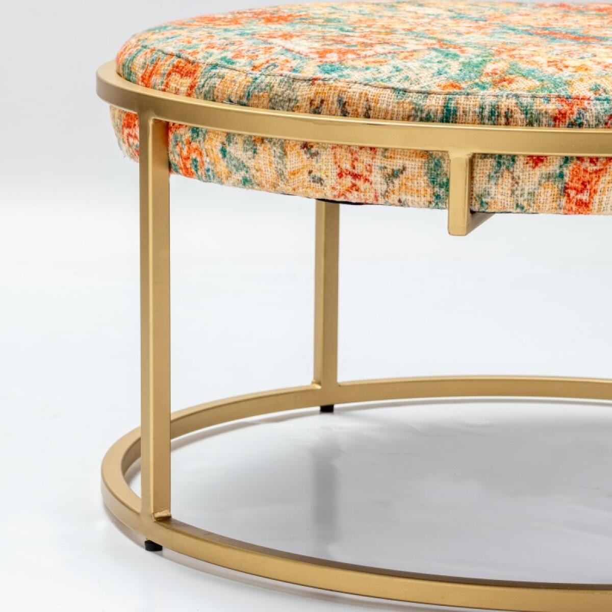 526fe2f07cd9798ec9844758b6fe3b8b Melinda Round Printed Upholstered Cocktail Table - Image 1