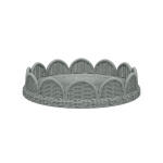 Scalloped Round Rattan Tray