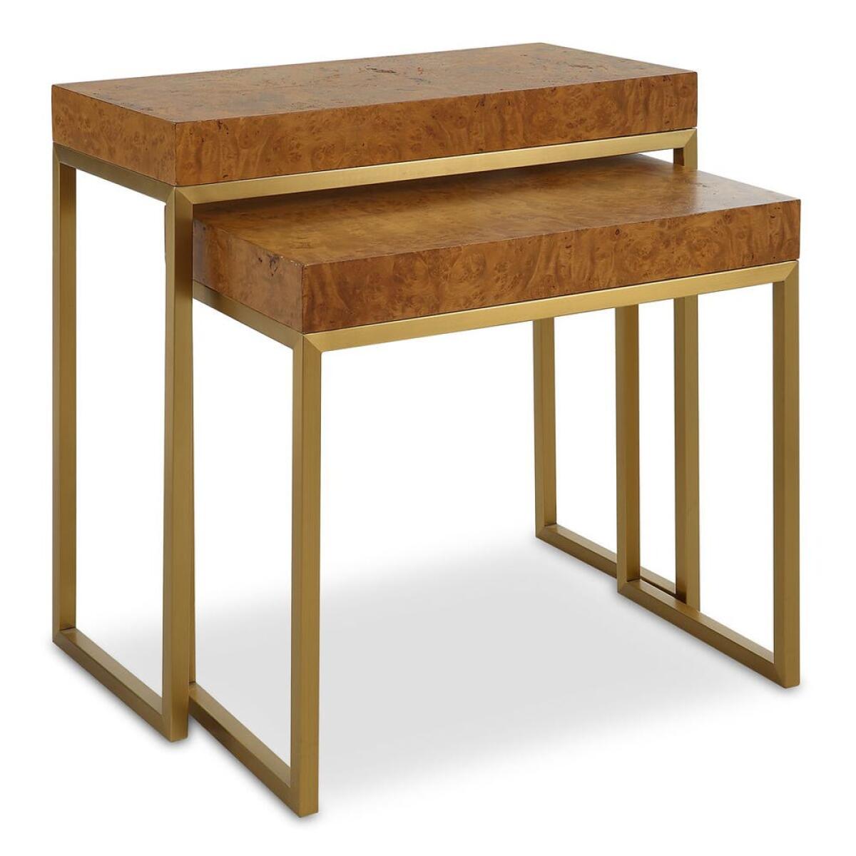 53117ad3dc81f9918cd49dcdcfda40d3 Burl-esque Nesting Tables, S/2 - Image 1