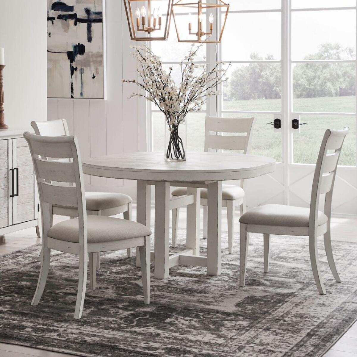 5360097472d8ba259280f5d55ec798b9 5 Piece Pedestal Table Set - Image 1