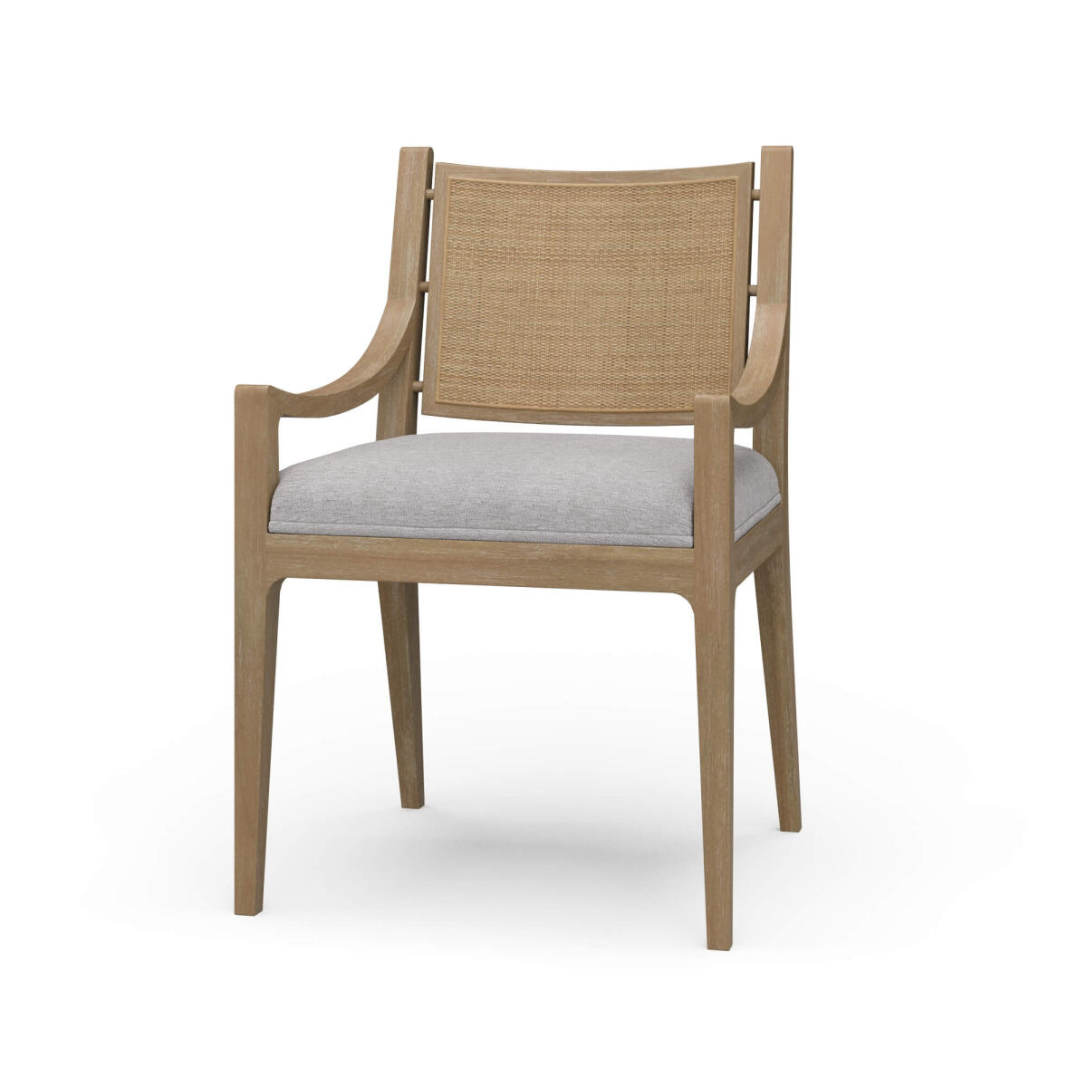 53cc696dc18f65eabc9fe764e1a4e5b1 Milano Dining Chair W/ Upholstered Seat & Rattan Back - Image 1