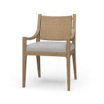 Milano Dining Chair W/ Upholstered Seat & Rattan Back