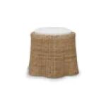 Newport Rattan Round Small Ottoman W/ Cushion - Image 6