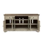 Morgan Creek Entertainment TV Stand Entertainment Stands Antique White w/ Wirebrushed Tobacco Accents 15