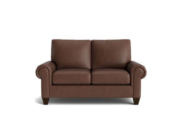 True Custom™ True CustomÂ® Leather Large Panel Arm Loveseat Loveseats Bassett Furniture