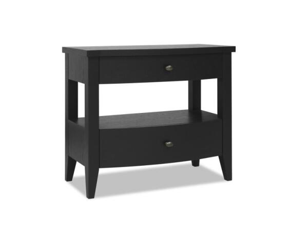 Open Nightstand 2 Drawers Nightstands Black