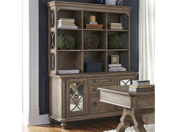Simply Elegant Credenza & Hutch Set Office Storage Brown