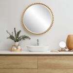 Taza Round Mirror, Gold - Image 3