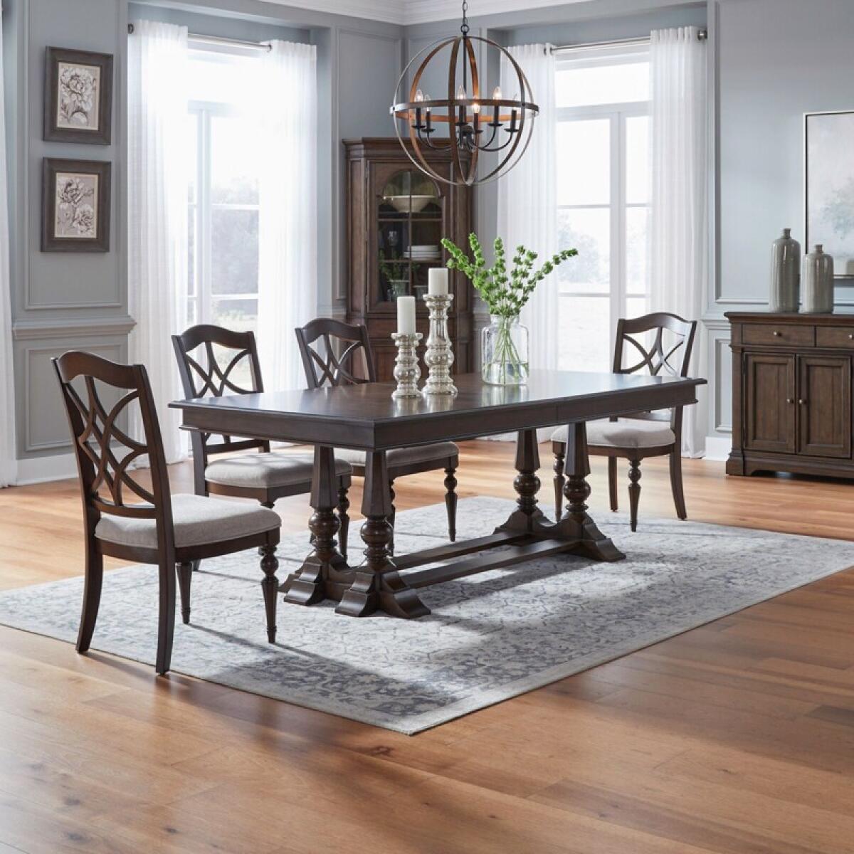 54bcd5e65a283291a5509debf7263a0c Arden Road 5 Piece Trestle Table Set - Image 1