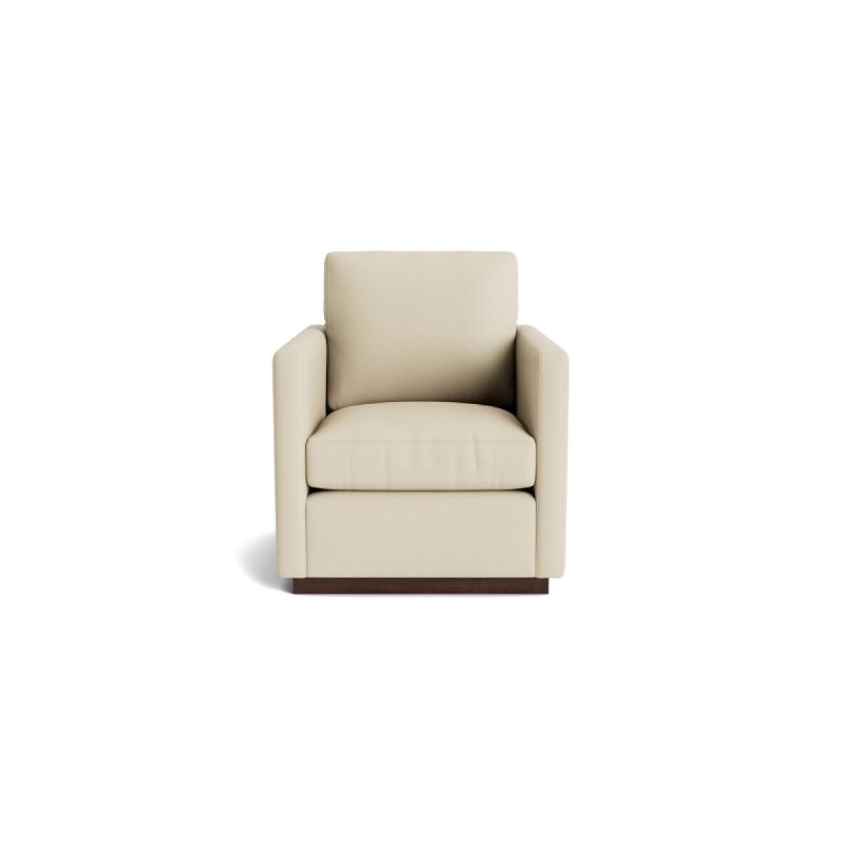 54eca30def101e430d77e3709eb4413b Myles Leather Thin Track Arm Swivel Chair - Image 1