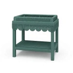 Scallop Rattan Side Table W/ Tray