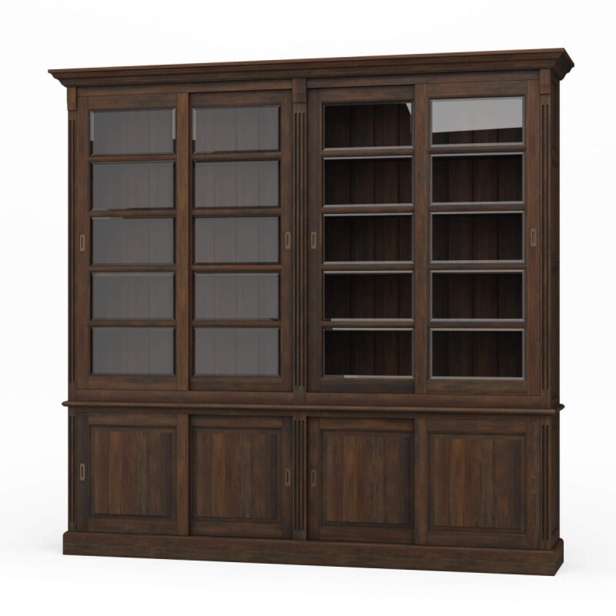 55819fc25a052d9a42d101bbf88e0869 Hudson 99'' Bookcase W/ Sliding Doors - Image 1