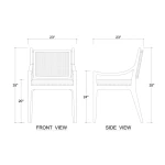 Milano Dining Chair W/ Upholstered Seat & Rattan Back - Image 8