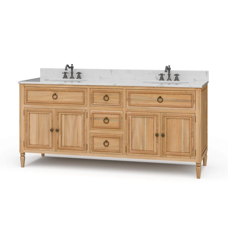 565ec748548fb5d9e5c52f856f8dc0ee Cholet Double Vanity W/ Sink & Marble Top - Image 1
