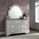 Magnolia Manor Queen Uph Bed, Dresser & Mirror, Night Stand - Image 3