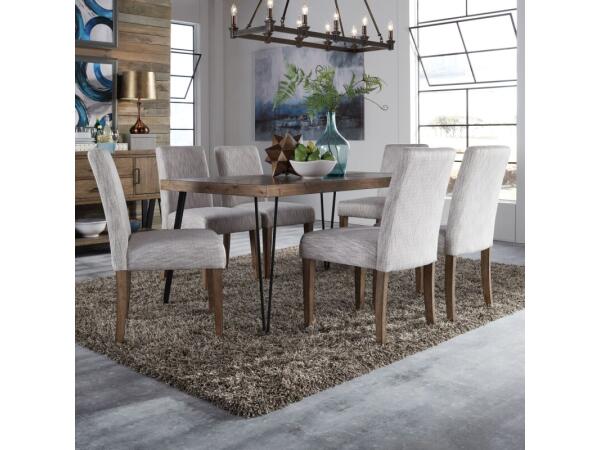 Horizons 7 Piece Rectangular Table Set Dining Sets Brown
