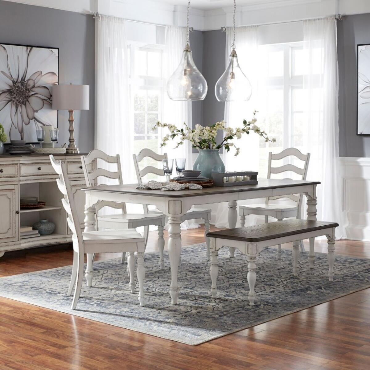 56ac5b68c4c0243662f5043e954d754e Magnolia Manor 6 Piece Leg Table Set - Image 1
