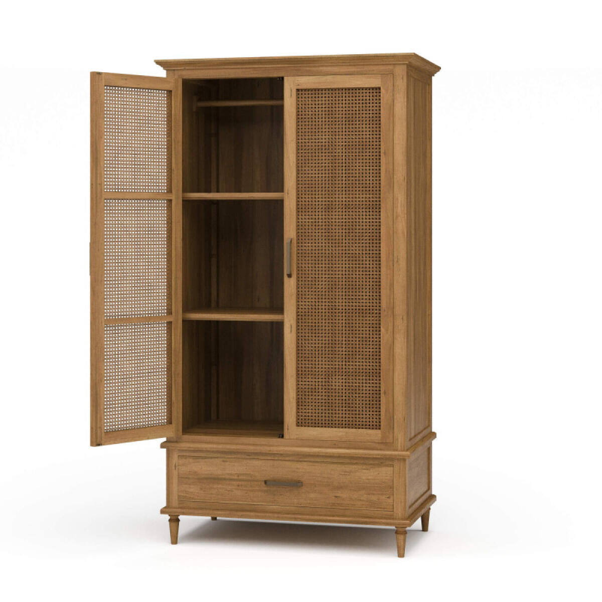 56af3c495684bf5127c4c23ae98b627c Jamison Wardrobe W/ Rattan Door - Image 1