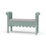 Newport Scalloped Rattan Bench