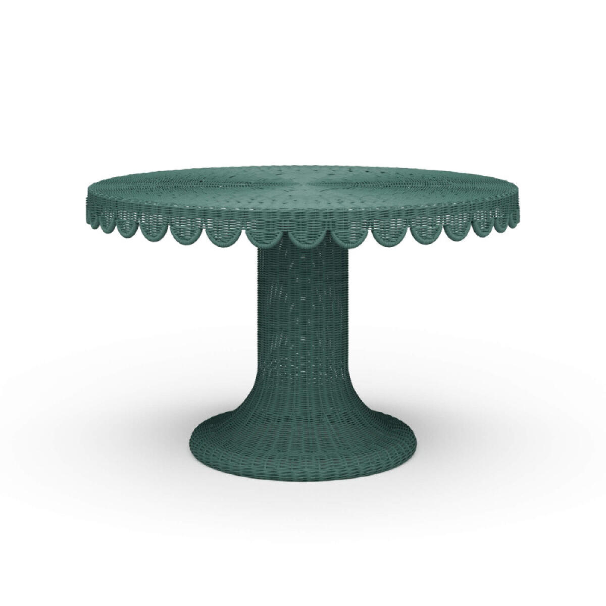 5712350fbf40160eed0b64bb6d9e57c3 Scalloped Round Rattan Dining Table 48'' - Image 1