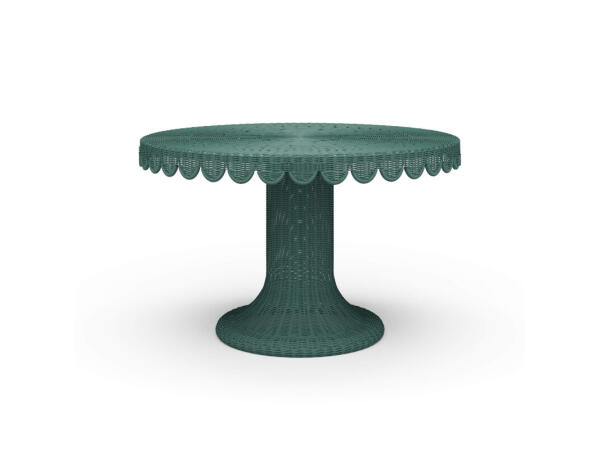 Scalloped Round Rattan Dining Table 48” Dining Tables Bramble