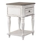 Magnolia Manor Leg Night Stand Nightstands Antique White & Weathered Bark 16