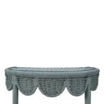 Scalloped Half Round Rattan Side Table - Image 3