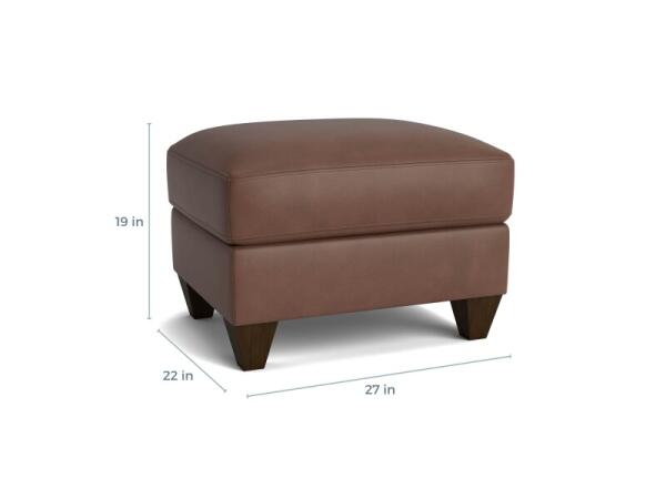 True Custom™ True CustomÂ® Leather Ottoman Ottomans & Poufs Bassett Furniture