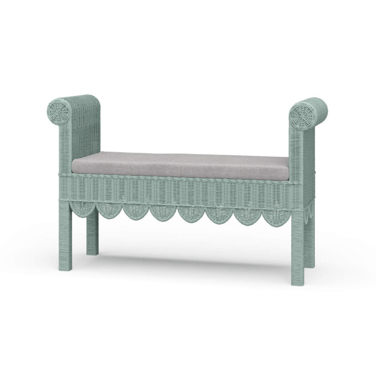 57c5d77174902f56a499b070ecc9da26 Newport Scalloped Rattan Bench - Image 1