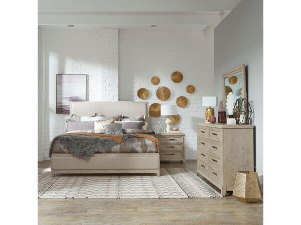Belmar Queen Uph Bed, Dresser & Mirror, Night Stand Bedroom Sets Bedroom Sets