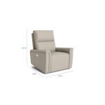 Harris Leather Pad Arm Swivel Glider Power Recliner - Image 6
