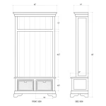 Homestead Hallstand W/ Rattan Baskets - Image 7