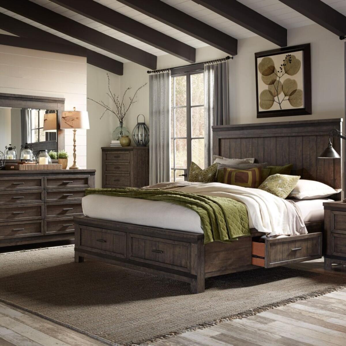 587364d06d9250c3e6a398d42bd69362 Thornwood Hills Queen Two Sided Storage Bed, Dresser & Mirror, Chest - Image 1