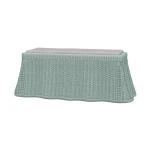 Newport Rattan Rectangular Ottoman W/ Cushion Ottomans & Poufs Blue 21