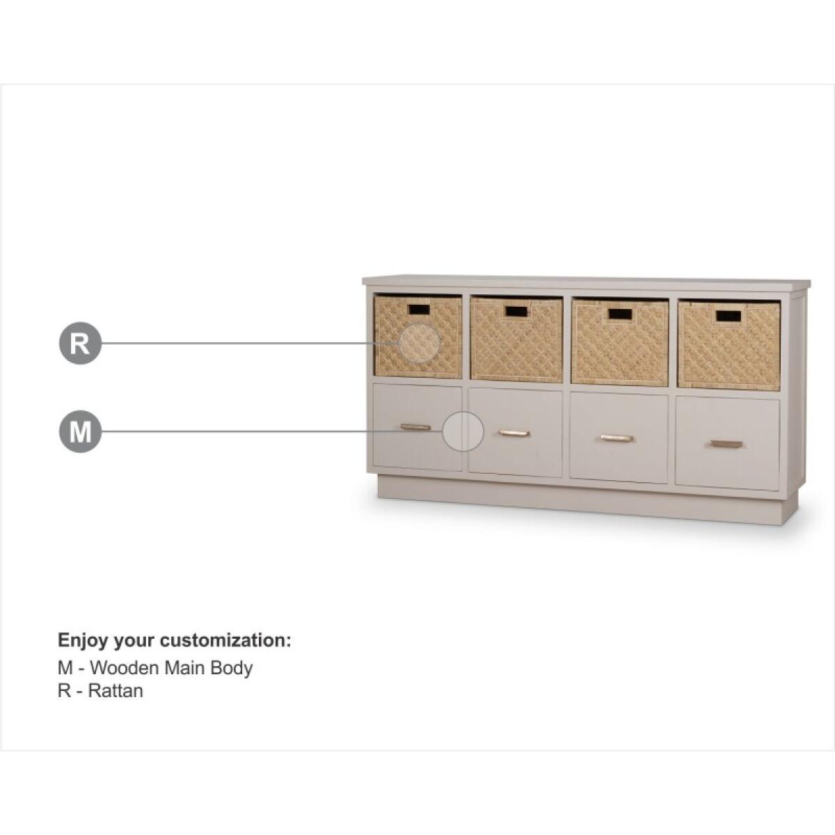 593600a381421e8103cf11a6e61a8171 Dakota Storage Unit W/ Drawers & Rattan Baskets - Image 1